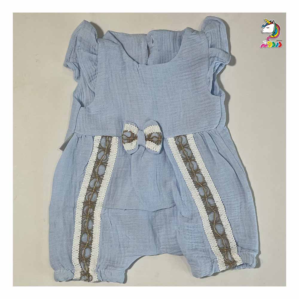 رامپر-موسلین-آبی-کمر-پاپیون7 رامپر موسلین آبی کمر پاپیون - Image 1