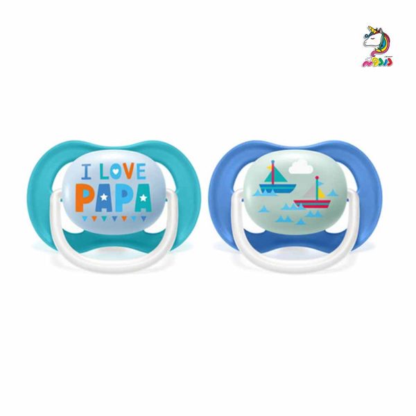 پستانک دو عددی الترا هپی قایق و پاپا 18 - 6 ماه اونت AVENT ultra air happy - Image 2