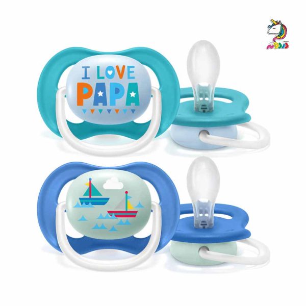 پستانک دو عددی الترا هپی قایق و پاپا 18 - 6 ماه اونت AVENT ultra air happy - Image 5