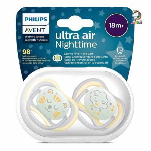 پستانک دو عددی شبرنگ ابر و گربه 18+ ماه اونت Avent Ultra Air