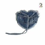 کراپ دامن جین طرح قلب - Image 7