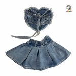 کراپ دامن جین طرح قلب