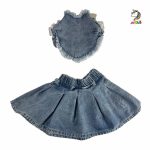 کراپ دامن جین طرح قلب - Image 2