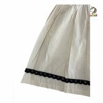 پیراهن لنین یقه خشتی کرم مشکی - Image 4