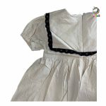 پیراهن لنین یقه خشتی کرم مشکی - Image 5