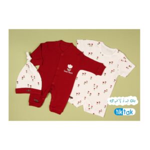 ست لباس نوزادی تیک تاک طرح گل لاله (Tik Tak) | خرید تکی و ست کامل